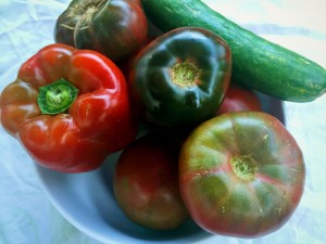vegetables for gazpacho